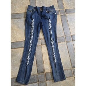 Diamante Jeans Women  Size 21  Distressed Raw Hem Denim